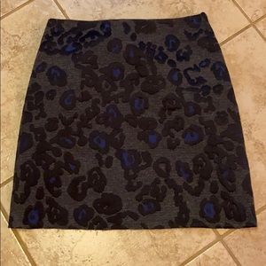 Ann Taylor Petite Jacquard Animal Print Skirt